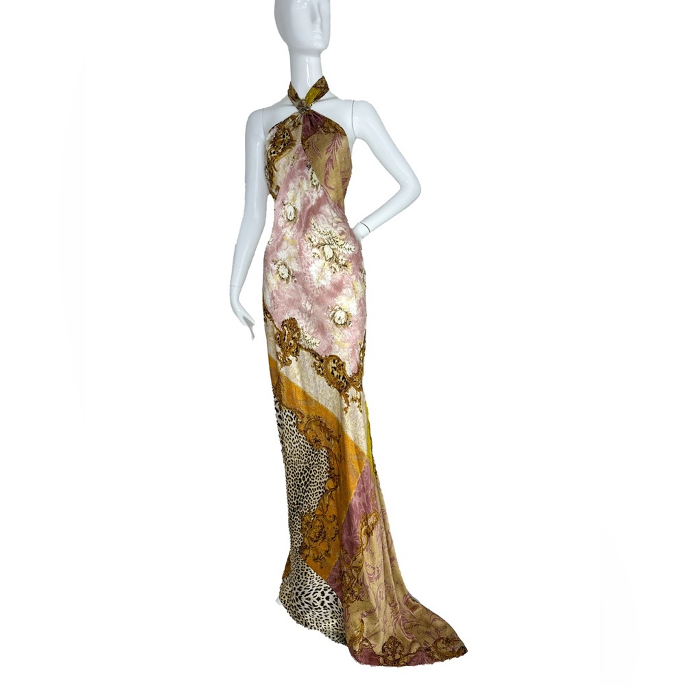 Roberto Cavalli 2005 patchwork silk dress